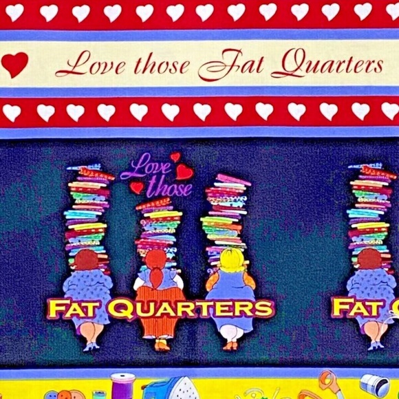 1+1= 2 YDS Fabric Love Those Fat Quarters Scattered Ladies & Borders Becky & Me - Picture 7 of 13